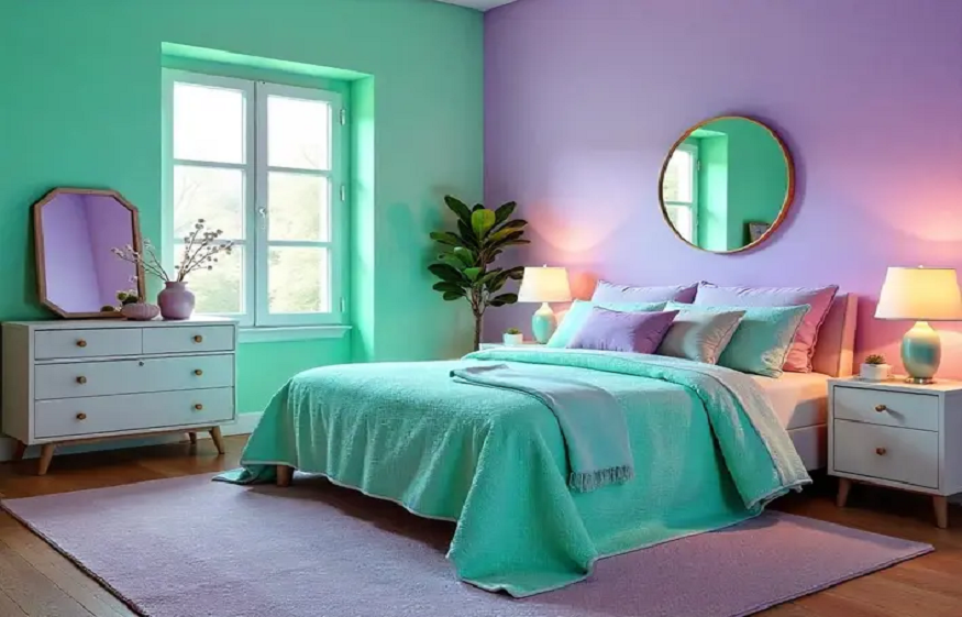 bedroom wall colour combination